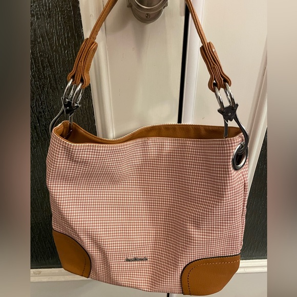 New Angel Barcelo Shoulder Bag Small Neutral Houndstooth Print - Picture 14 of 16